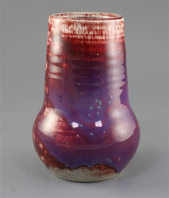 A Ruskin high-fired flambe vase, early 20th century, height 22.5cm